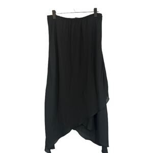 Jessica Howard Black Asymmetrical Hem Layered Tiered Skirt Women Sz 14